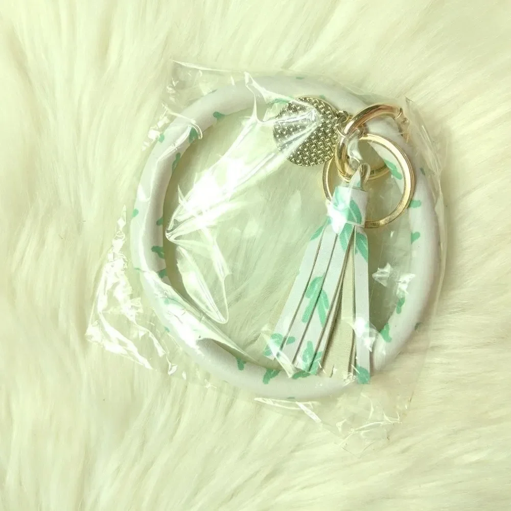 Wristlet bangle keychain bracelet tassel keyring
